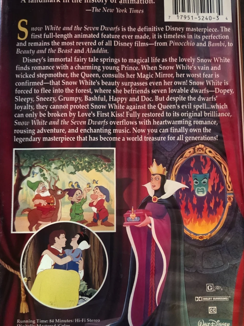 Walt Disney Snow White and the Seven Dwarfs VHS